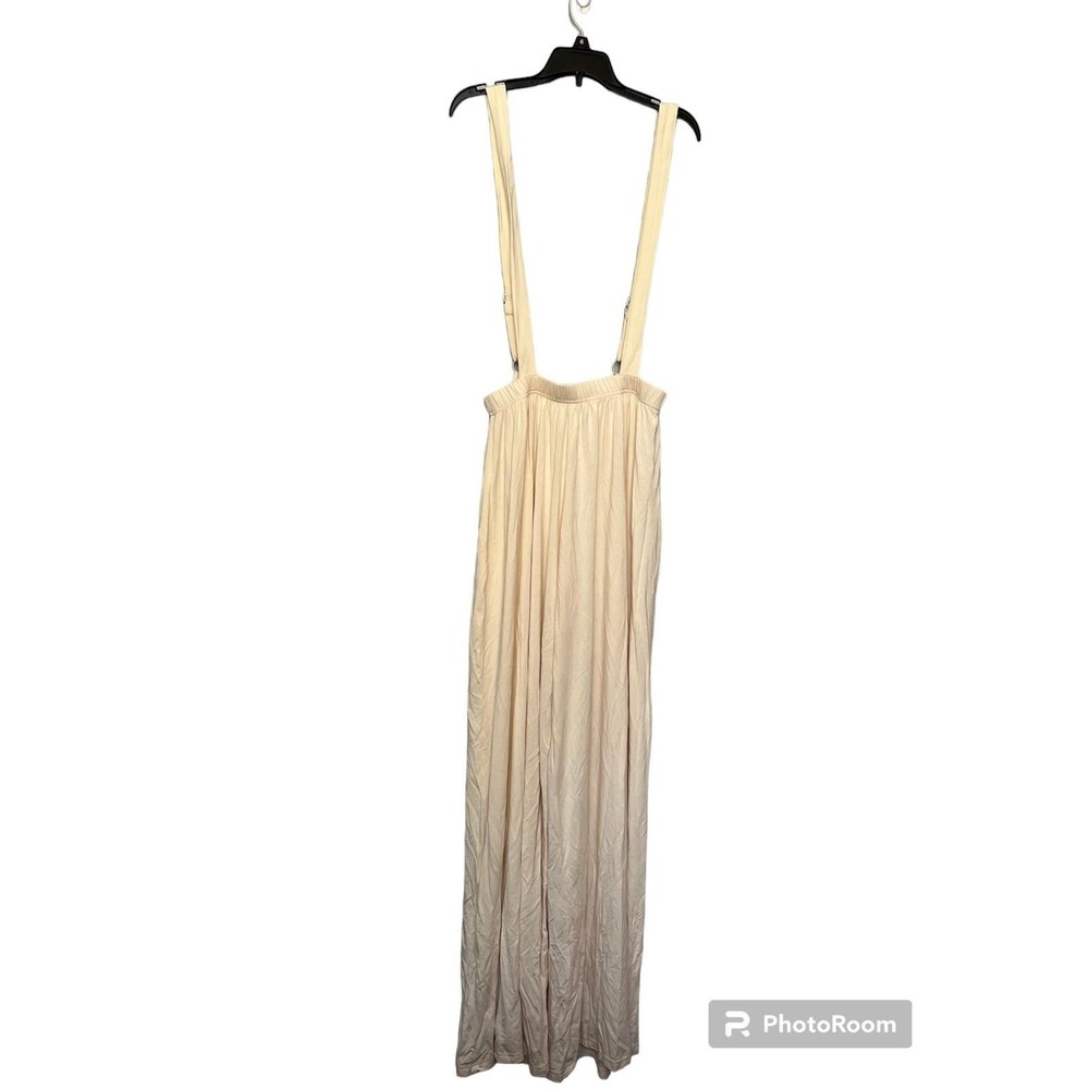SHEIN womens suspender pants wide leg cream size M